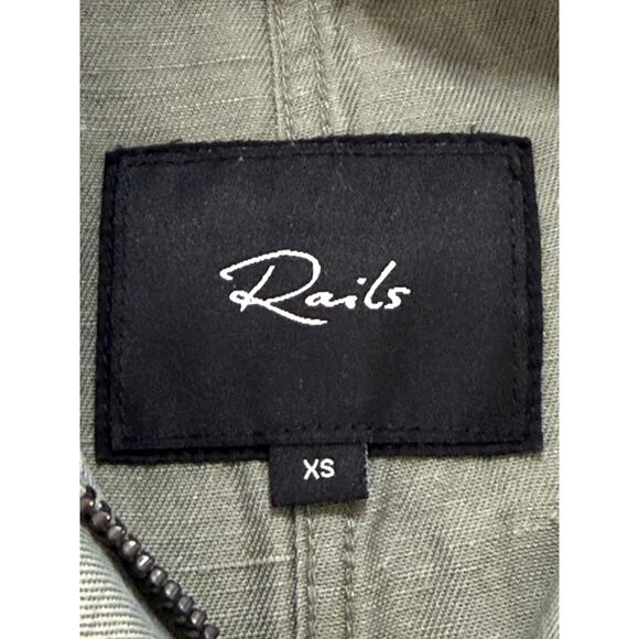 Rails Collins Sage Green Utility Linen Blend Long Sleeves Fall Jacket Size XS - Picture 7 of 10